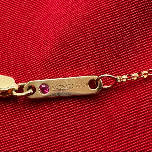 Roberto Coin 18K Gold Princess Rondel Pendant With Diamonds - Picture 4 of 5